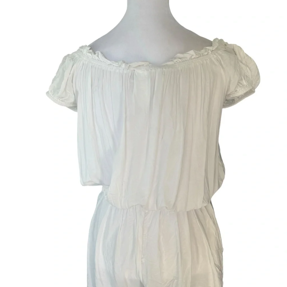 Kate Spade - New York Heart Buckle Off-The-Shoulder Cover-Up Romper Sz S